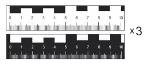 zestaw 3 linijek 10 cm dwustronnych
